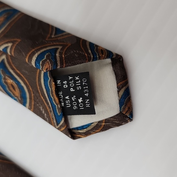 Prange's polyester silk tie brown teal - Picture 5 of 5